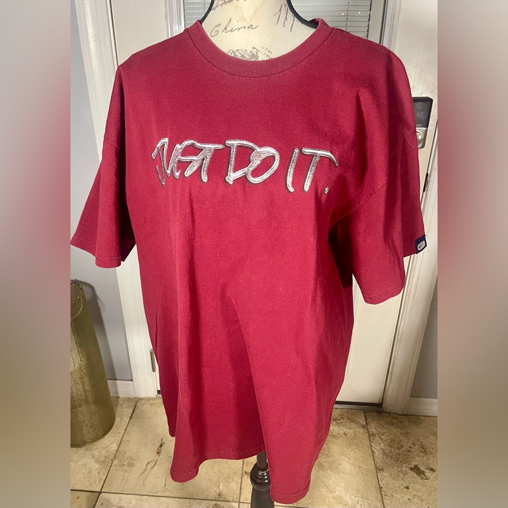 XL Vintage Y2K Nike Just Do It T-Shirt Red Double Sided Friends TV‎